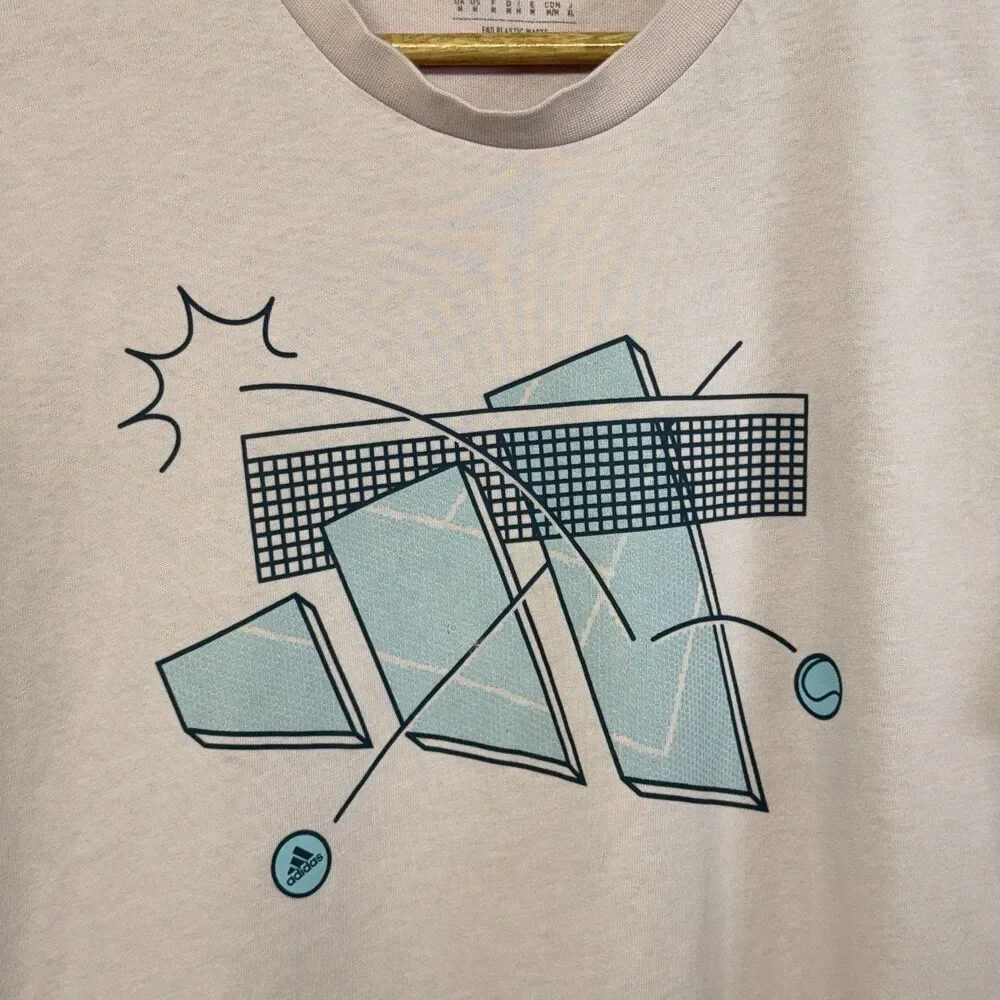 Adidas Aeroready  Tennis Graphic T Shirt Pink Men M GUC